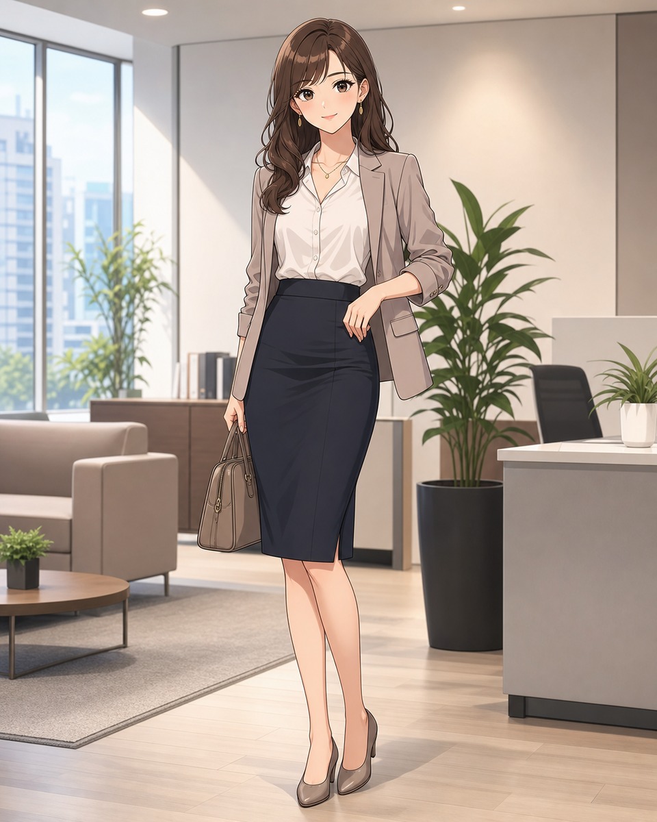 Stable Diffusionで生成したオフィスカジュアル風の服装プロンプト実例