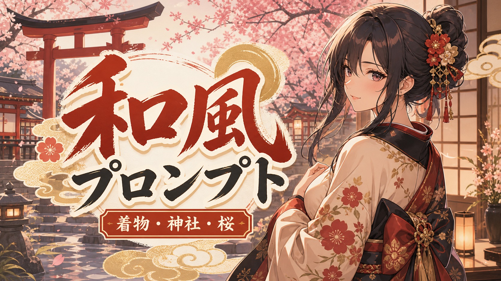 Stable Diffusion 和風プロンプト一覧｜着物・神社・桜・日本背景