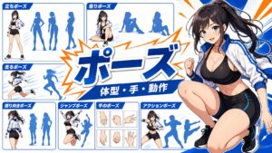 Stable Diffusion ポーズ・体型・手のプロンプト一覧｜動作・構図・シルエットまで