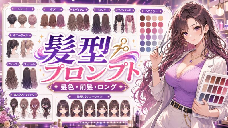 Stable Diffusion 髪型・髪色プロンプト一覧｜キャラ作りに使える語句
