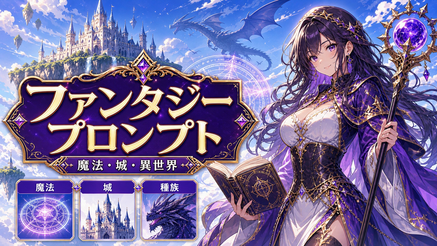 Stable Diffusion ファンタジープロンプト一覧｜魔法・城・異世界の語句