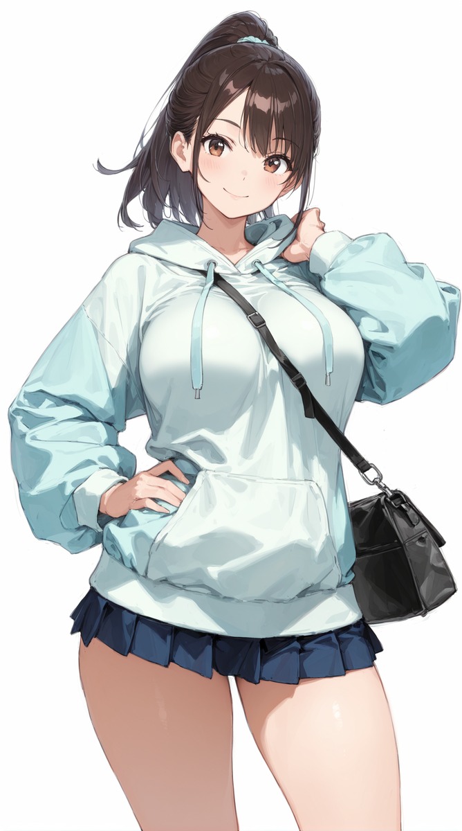 Stable Diffusionで生成した私服パーカー風の服装プロンプト実例