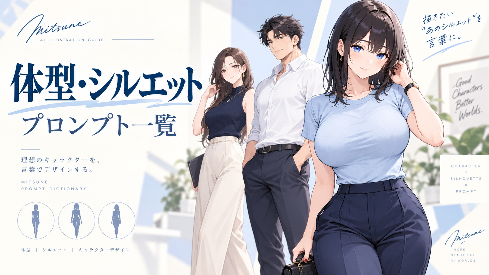 Stable Diffusion(SD)体型プロンプト一覧|身長・筋肉・胸・腰・手足のバランス