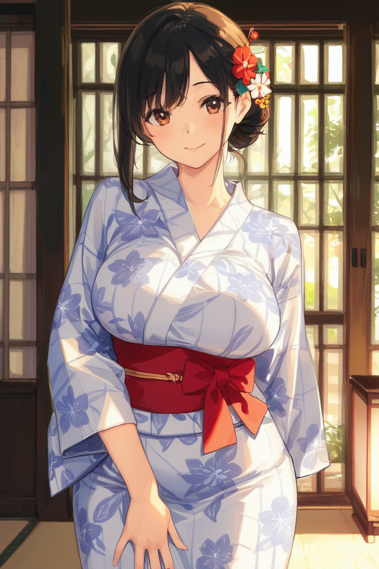 和装のキャラの実生成画像