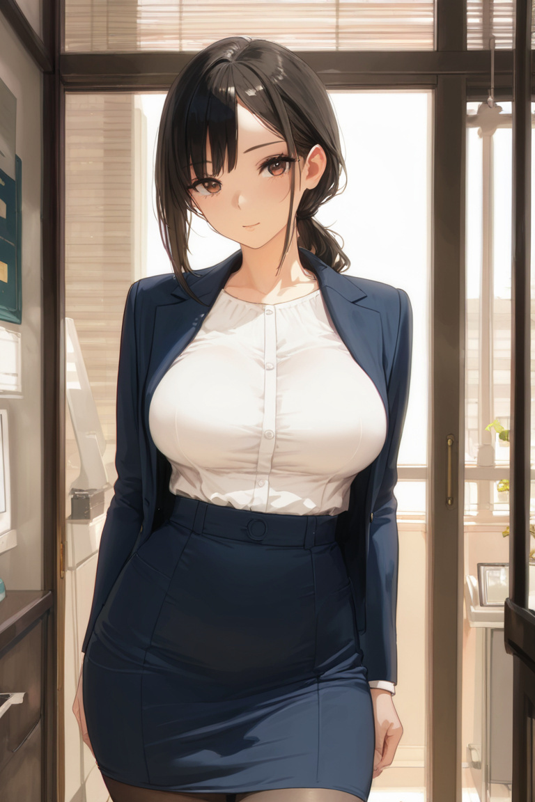 クールなオフィスコーデの実生成画像