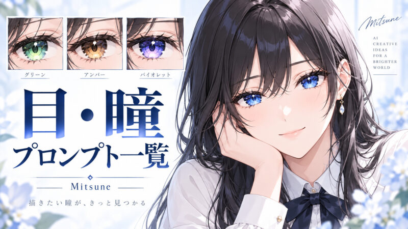 Stable Diffusion（SD）目・瞳プロンプト一覧｜色・形・まぶた・視線・光まで