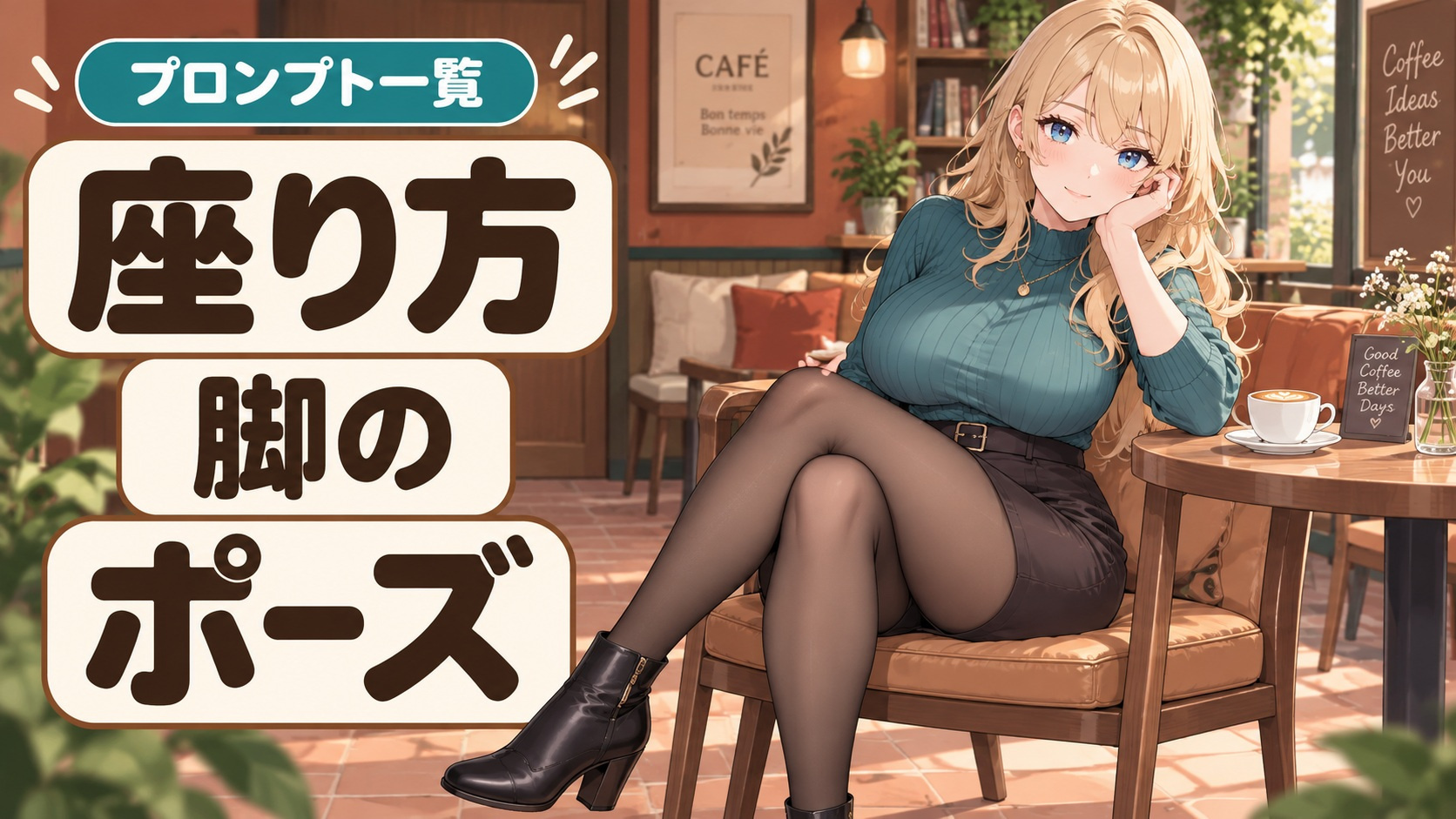 Stable Diffusion（SD）座り方・脚のポーズプロンプト一覧