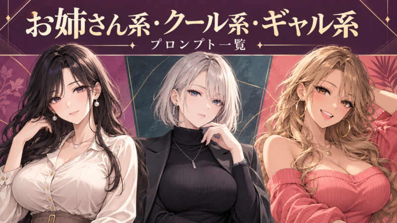 Stable Diffusion（SD）お姉さん系・クール系・ギャル系プロンプト一覧